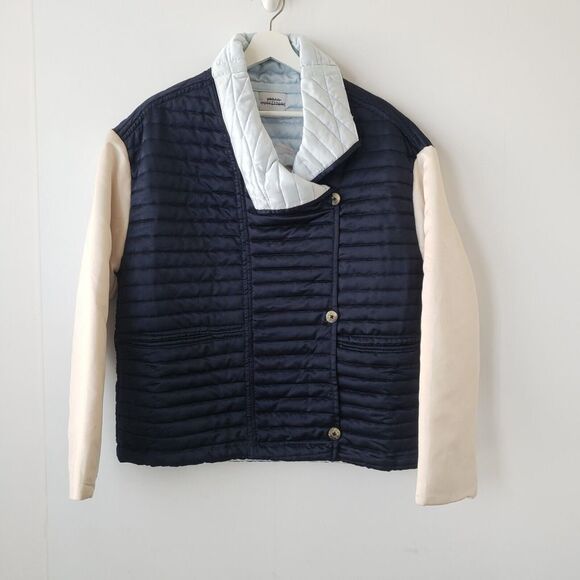 urban outfitters  Quilted Satin Colorblock Jacket size S - Picture 1 of 7